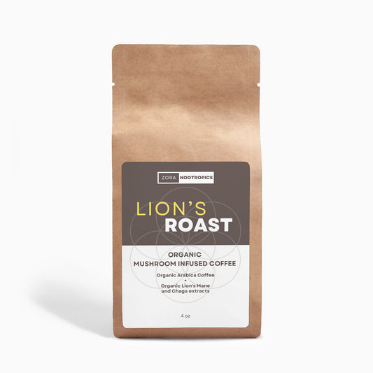 Lion's Roast - Lion’s Mane & Chaga Coffee Blend - Dark Roast 4oz